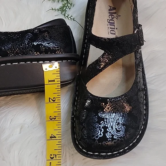 Alegria Jill Black Paisley Print  Mary Jane - Picture 10 of 13